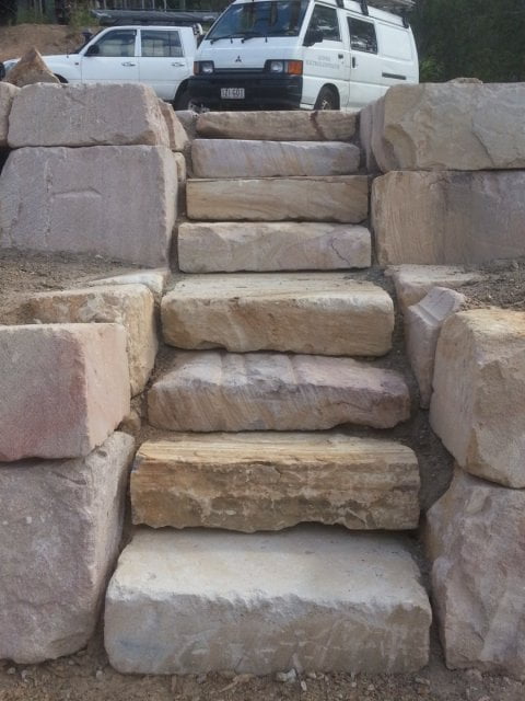 Rough Cut Sandstone Steps